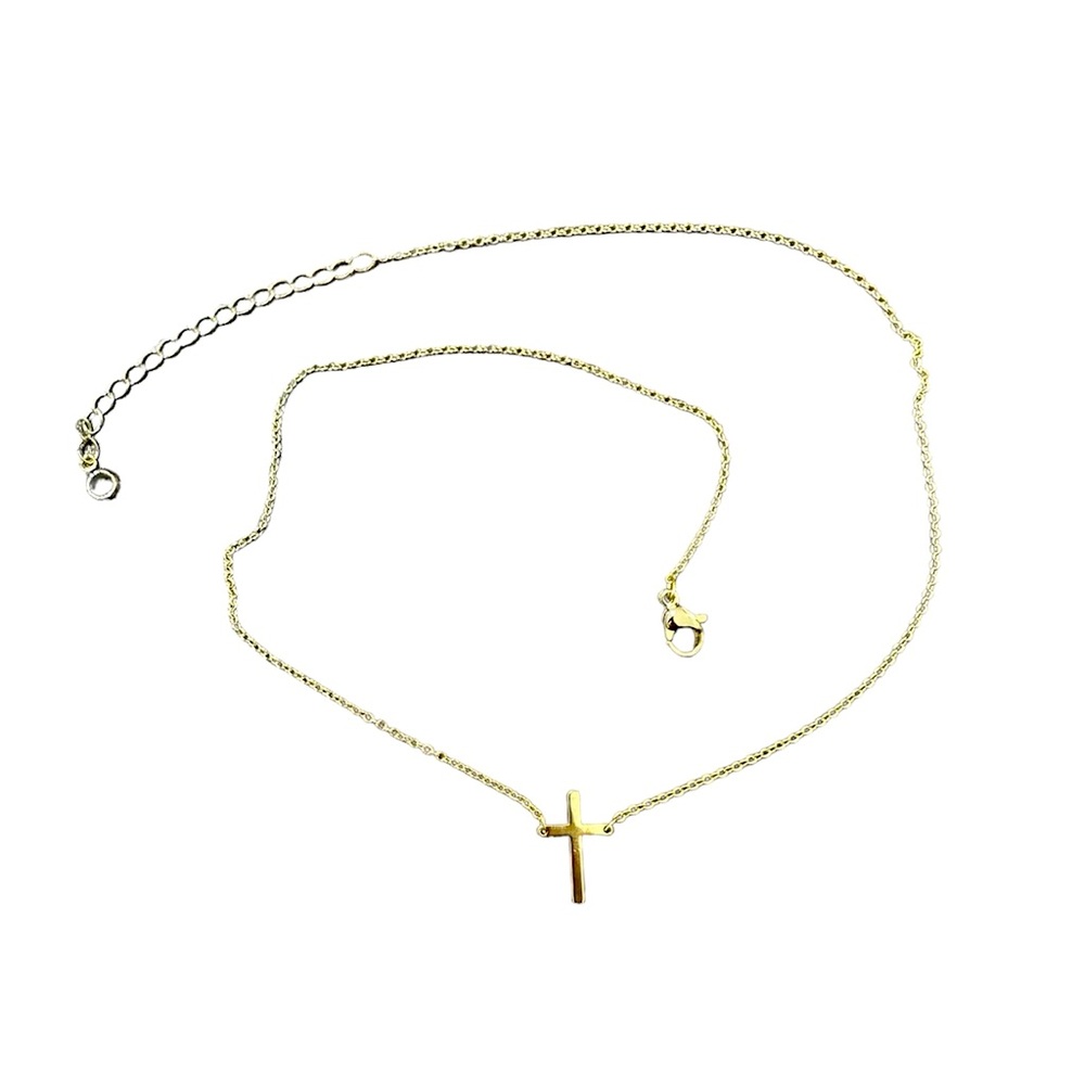 14K Gold Plated Small Cross Necklace